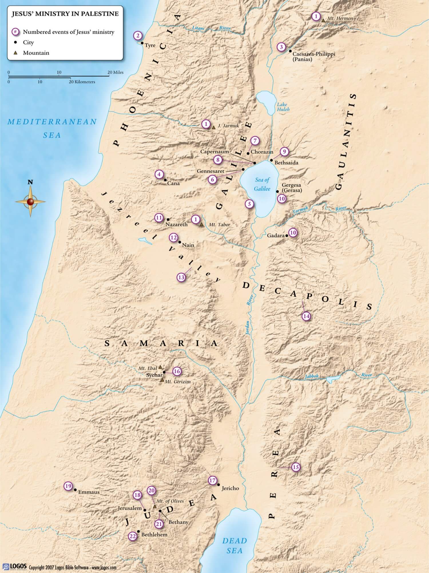Jesus Ministry In Palestine Map Opt 