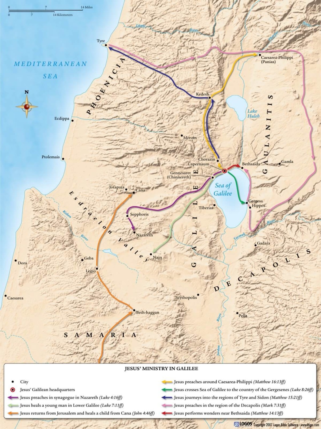 Tracing The Path Of Faith: A Journey From Galilee To Jerusalem - Map ...