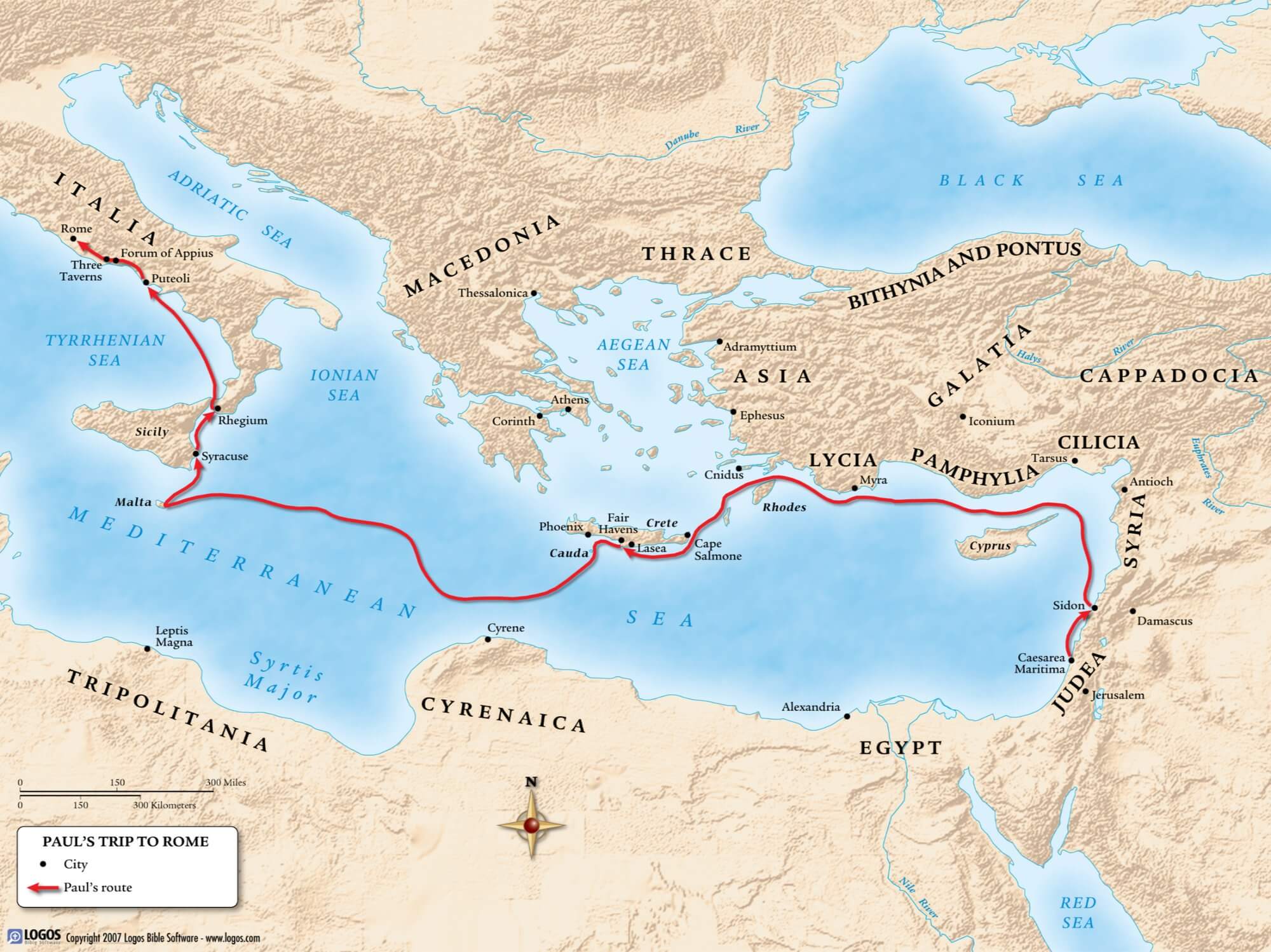 paul of tarsus travel map